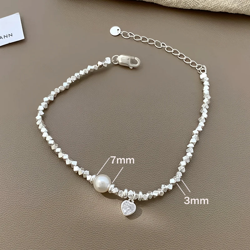 VENTFILLE 925 Sterling Silver Thai Silver Bracelet for Women Vintage Geometric Heart Love Lucky Punk Jewelry 2023 New Dropship