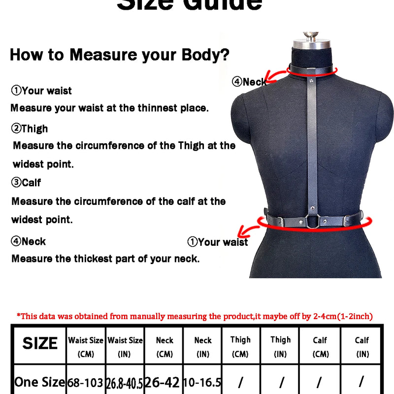 Women's Punk Leather Harness Belt Gothic Street Style Fashionable Suspender Corset Decoration Accessories
