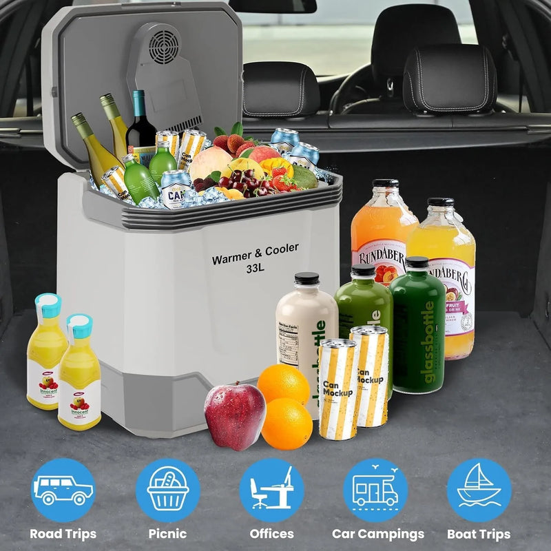 35 Quart/33 L Portable Electric Cooler Warmer 12V DC & 110V AC Car Refrigerator