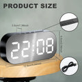 Digital Alarm Clock 3/5 Levels Dimmable Night Light Digital Clock with Temperature Display Snooze Mode Desktop Clock USB Bedroom