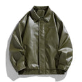 New men's PU leather jacket, stand-up motorcycle-style jacket, leather jacket for casual wear, high-quality durable jacket
