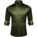Solid Satin Shirts for Men Sage Green Black Yellow Red | SAMAG
