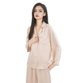 BirdTree, 19MM 100%Real Silk Pajamas Set, Women Long Sleeve Solid, Sexy Casual Long Pants Homewear, 2024 Summer Autumn S48086QC