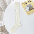 Crystal Silk Socks Stockings Women Summer Ultra-thin Transparent Nylon Long Socks Lingerie Sexy Lace Floral Knee Socks Stockings
