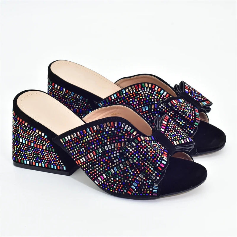New Design Women's Platform Chunky High Heel Sandals Wedding Shoes Bride Platform Shoes Deorated with Rhinestone Luxury Pumps