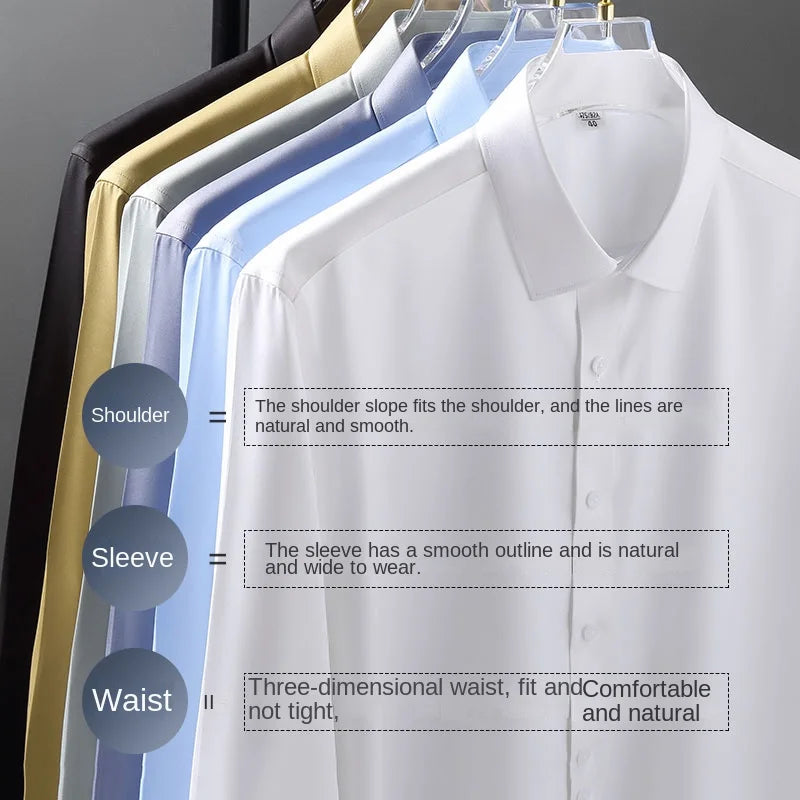 Long sleeved shirt for men's business casual orange | SAMAG