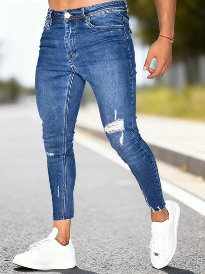 Men's Slim-fit Stretch Denim Pants, Comfortable Elastic | SAMAG