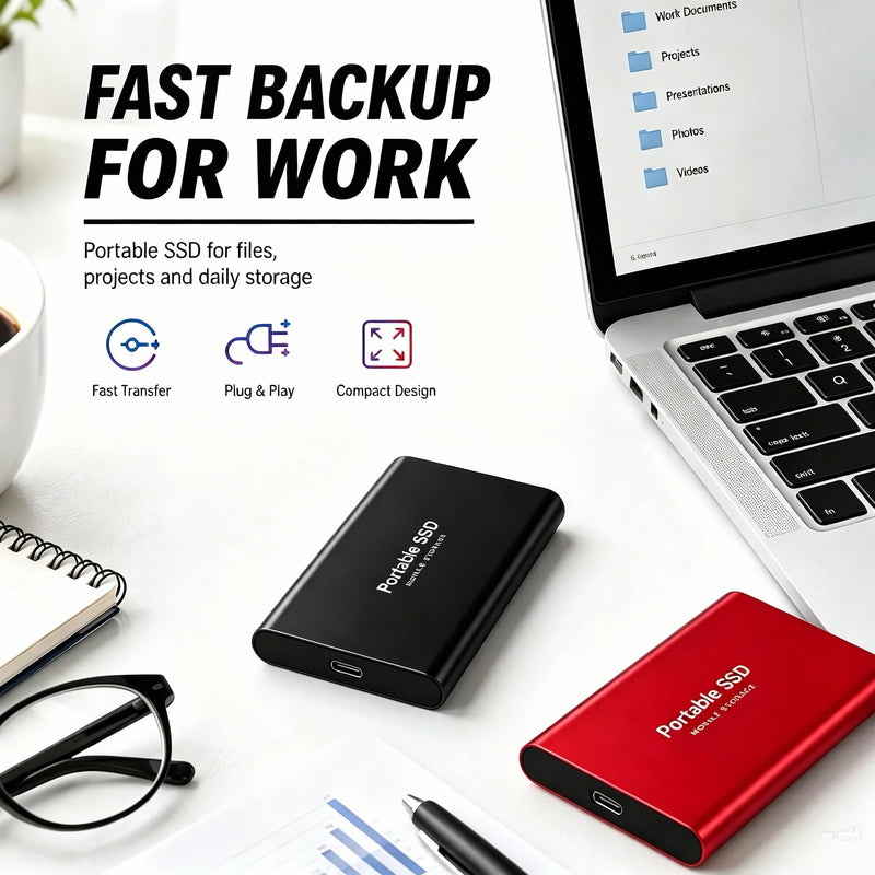 New Arrival Portable SSD USB3.2 Type-C High-speed Solid State Drive External Storage Hard Disk  ﻿