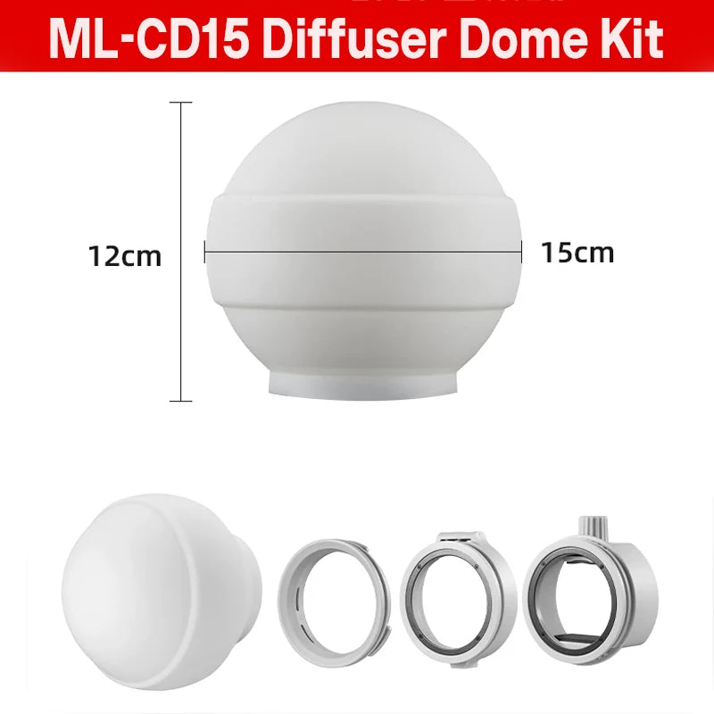 Lapgood ML-CD15 ML-CS1625 Diffuser Dome Kit with 3 Adapters for Photography Light Flash Studio Photography Portrait Live Stream