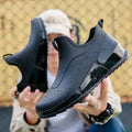 Men's Rain Boots Ankle Waterproof Shoes Men Casual Fishing Work Shoes Slip on Non-slip Rain Shoes Womens Kitchen Rubber Shoes
