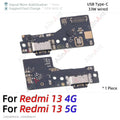 Bottom USB Charger Board Dock Connector Charging Port Flex Cable For Xiaomi Redmi Note 13 14 13C 14C 14R 13R Pro Plus 4G 5G Part