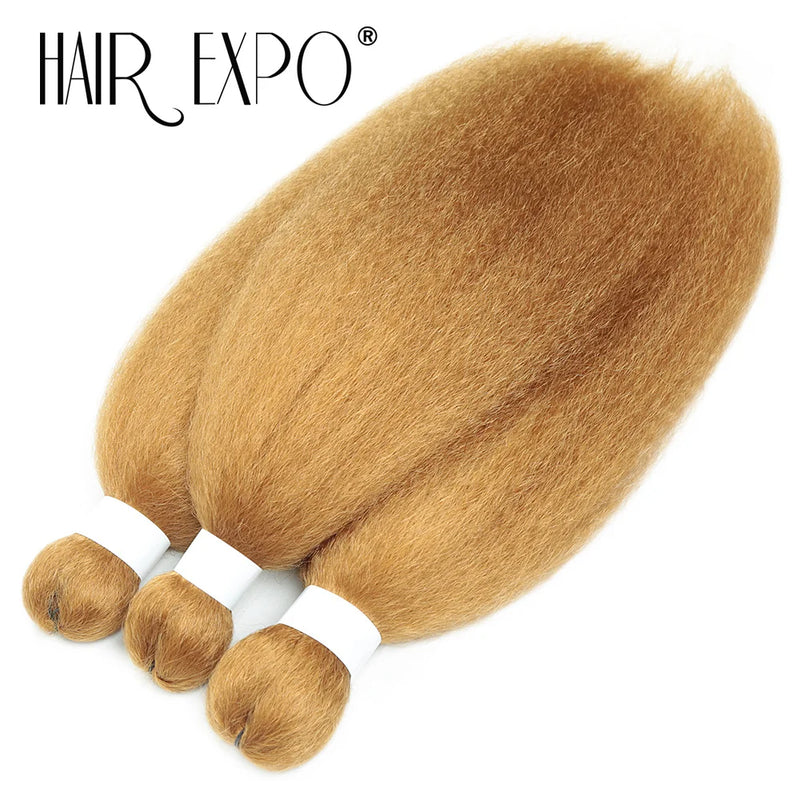 3PCS Vixen Bundles Crochet Hair 26Inch Synthetic Pre-stretched Braids Hair Extensions Kanekalon Yaki Straight Pony Hair Bundles