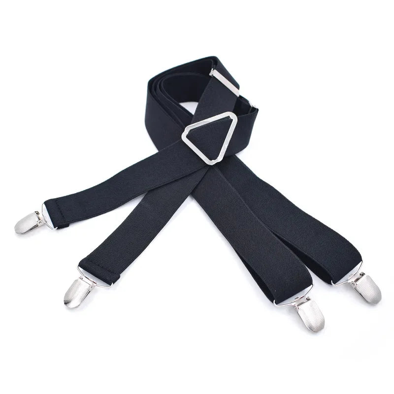 Suspenders Men 4 Clip 3.5cm Width Braces Adjustable Elastic X Back Pants Women Suspender Adult Man Braces Wedding Accessories