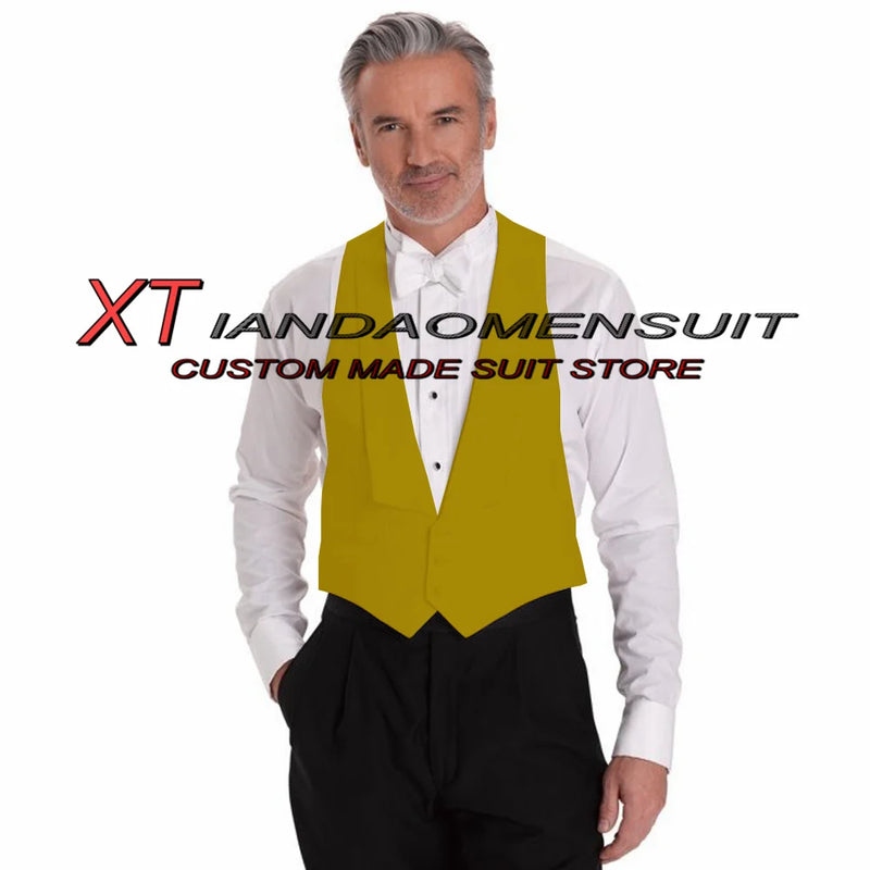 Men's Suit Vest Wedding Groom Sleeveless Jacket Lapel Formal Waistcoat Party Slim Fit Vests for Male chaleco hombre