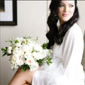 Long Silk Robe White Boudoir Wedding Kimono Satin | SAMAG