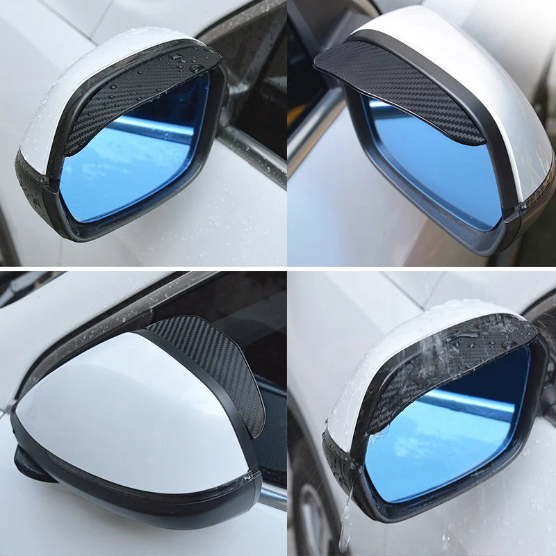 2pcs Car Rearview Mirror Rain Eyebrow Visor Carbon Fiber Side For Chery Tiggo 2 Dacia Spring Auto Acessories Chevrolet