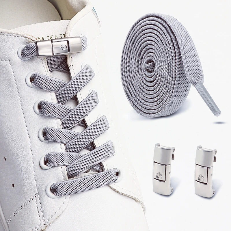 No Tie Shoe Laces Elastic Laces Sneakers Tennis Lock Shoelaces Without Ties Unisex Kids Adult Flat Shoelace Shoe Accessories