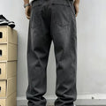 Men's Loose Fit Jeans - Streetwear Cargo Pants with Functional Pockets, Non - Stretch Denim for Everyday & - View 3 | SAMAG