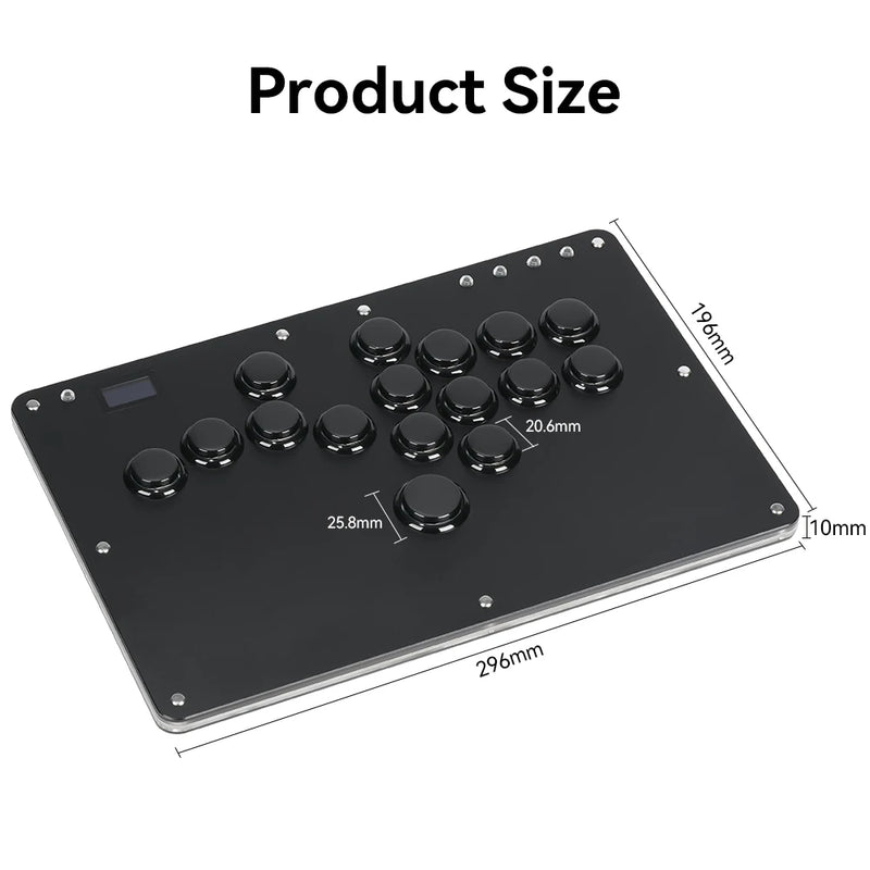 Haute42- COSMOX Fighting Hitbox Gaming Joystick For PC/PS3/PS4/PS5 Switch Steam Leverless Controller Rims Rim Button Rim