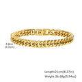 Gold Color Men's Chain Bracelet, Hip Hop Stainless Steel Chunky Wristband, Rock Punk Jewelry Gift for Dad - Visuel 26 | SAMAG