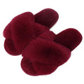 Shevalues Fashion Fluffy Home Slippers For Women Winter Indoor Open Toe Furry Cotton Shoes New Casual Furry Cozy Soft Slippers