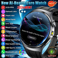 2026New AI-Diagnosis Care Smartwatch ECG+PPG Accurate Uric Acid Blood Pressure Body Fat Five organ Fitness Waterproof Smartwatch
