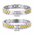 Personalized Engravable Stainless Steel ID Bracelets for Men Custom Engrave Name Plate Identity ID Bar - Visuel 10 | SAMAG