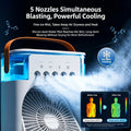 Lenovo 5 Holes Air Conditioner Fan USB Air Cooler Humidifier Water Portable Mist Spray LED Night Light Desktop Cooling Fan 2026