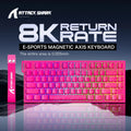 R82HE ATTACK SHARK High Performance E-sports Magnetic Switch Keyboard 8K Zero Dead Zone Adjustable RGB Lighting Web Driver Wired