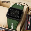SANDA New Mens Watch Led Digital Display Date Wristwatch Square Dial Chronograph Man Sport Outdoor Electronic Watches