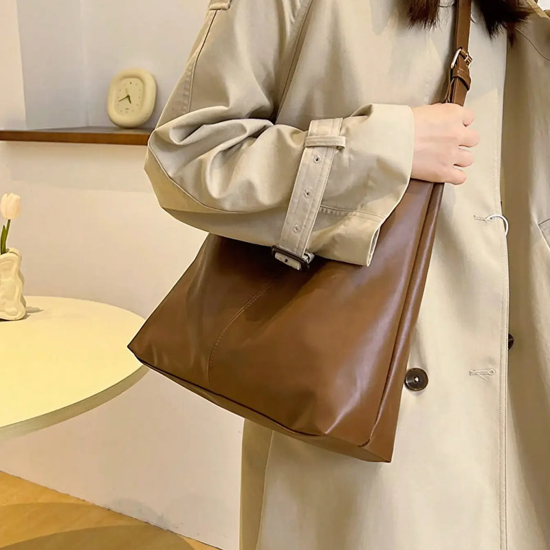 Large Capacity Solid Color Women's Shoulder Bag, Multifunctional Crossbody Bag, Women's Shoulder Tote Bag, Large Capacity Crossbody Tote Bag, Casual Work Bag