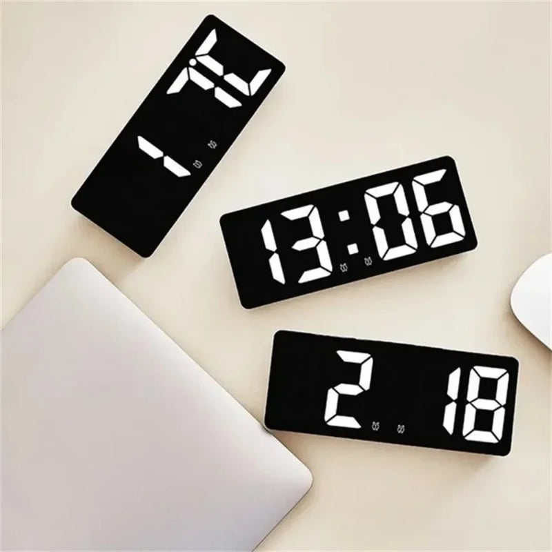 Simple Alarm Clock with LED Display, Large Screen Digital Clock, Bedside Clock for Bedroom, Fashionable Clock