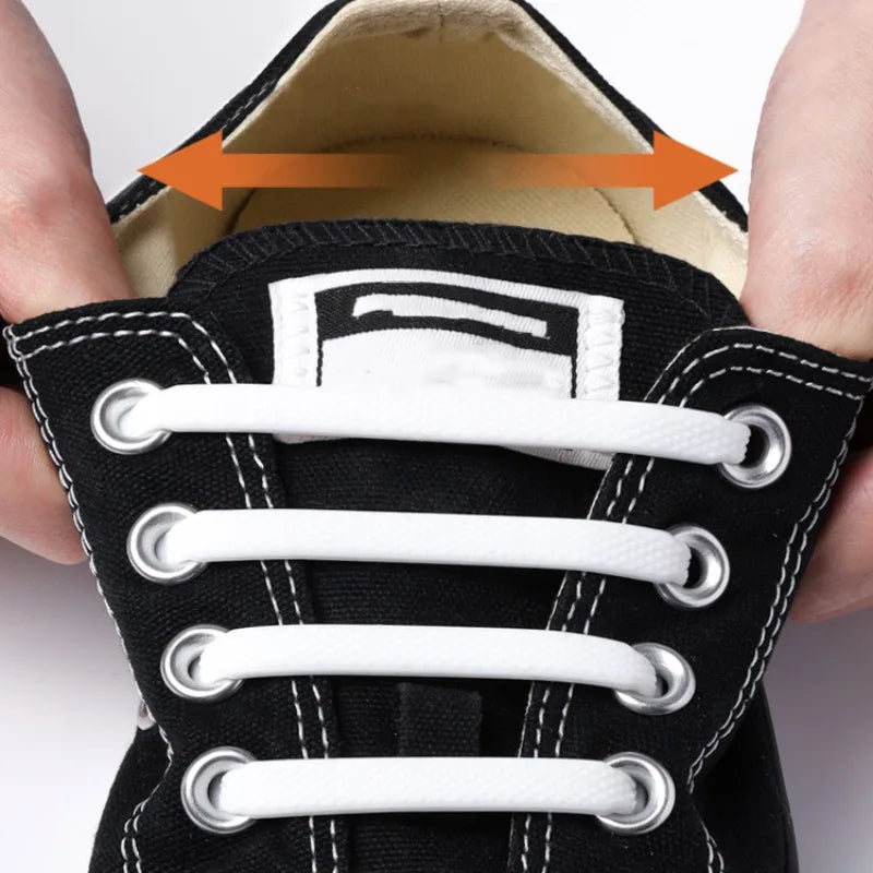 New Silicone Shoe Laces Elastic No Tie Shoelaces 16 PCS for Sneakers Quick Put on And Take Off Safety Lazy Shoe Lace Accessories