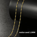 Real 14K Gold Color Necklace Chain for Women's Clavicle Chain Neck Collare for Girlfriend Fashion Birthday Jewelry Gift Not Fade