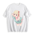Lycoris Recoil Chisato Peace Sign Casual T-shirt Men's and Women's Luxury Brand Top