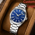 CUSTOM Logo Diy 41mm NH35 Mechanical Automatic Men's Sapphire Crystal Watch Luminous Markings Stainless Steel Waterproof Watches