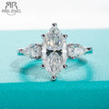 AnuJewel 4cttw Marquise Cut D Color Moissanite Diamond Engagement 925 Sterling Silver Rings For Women Jewelry Wholesale