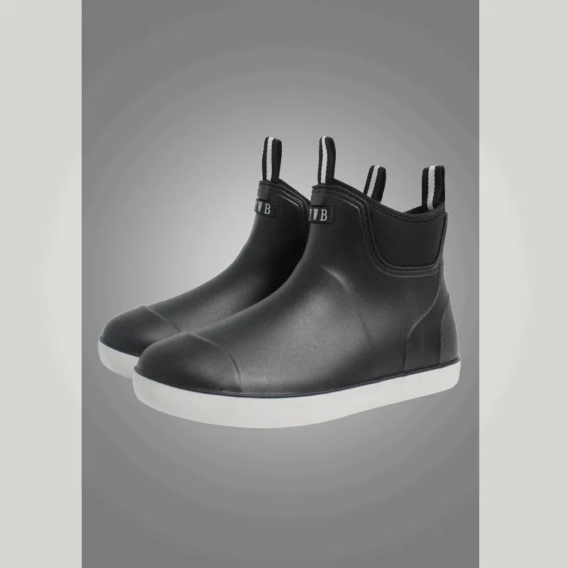 Men Short Ankle Rain Boots Waterproof Lightweight Non Slip Rubber Booties Outdoor Hiking Camping Fishing Garden Work Water Shoes