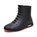 Fashionable Anti-Slip Short Rain Boots Men's Work Shoes Waterproof Kitchen Chef Rubber Shoes Men's Car Wash Fishing Work Water S