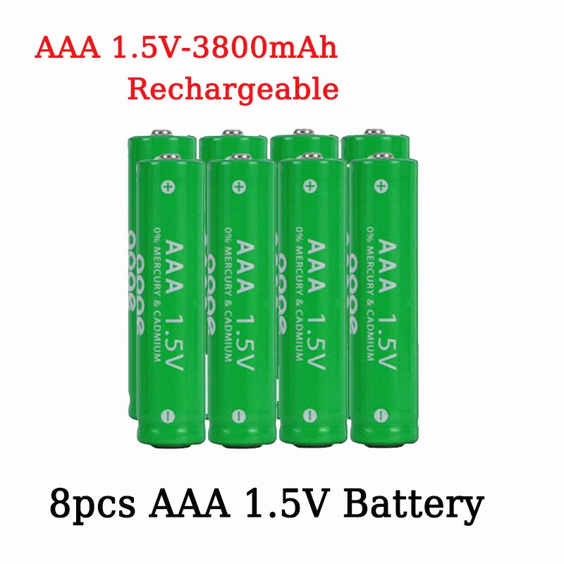 AAA1.5V Battery 3800mAh Rechargeable Battery Lithium Ion 1.5 V AAA Battery for Clocks Mice Computers Toys So on