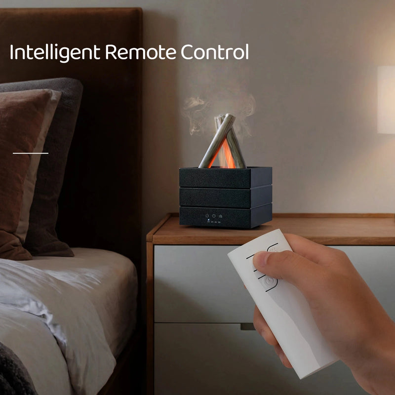 280ml Flame Aroma Diffuser USB Air Humidifier Colorful Atmosphere Light and Remote Control Bonfire Essential Oil Aroma Diffuser
