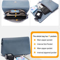 Zency New Soft Plain Color Leather Bag Multiple Pockets Women's Bag Genuine Leather Shoulder Crossbody Versatile Commuting Bag