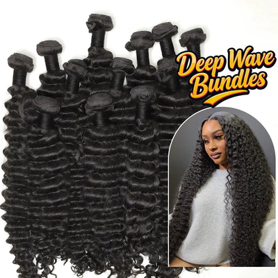 30 40 Inches Deep Wave 100% Human Hair Bundles Remy | SAMAG