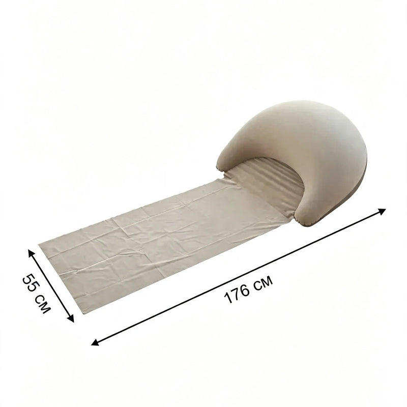 Inflatable Flocked Beach Mattress With Pillow 176×55cm | SAMAG
