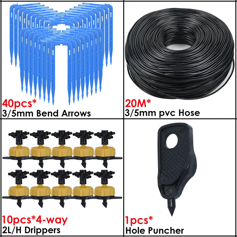 Garden Automatic Watering System Drip Irrigation 4-Way 3/5mm 2-Way Drip Arrow Transmitter Potted Plant 10/20set Greenhouse