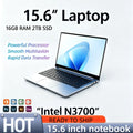 Intel N3700 15.6 Inch Laptop 4C4T 1.6GHz Base 2.4GHz Turbo 16GB RAM 2TB SSD Ultra Slim Notebook Gamer Prime