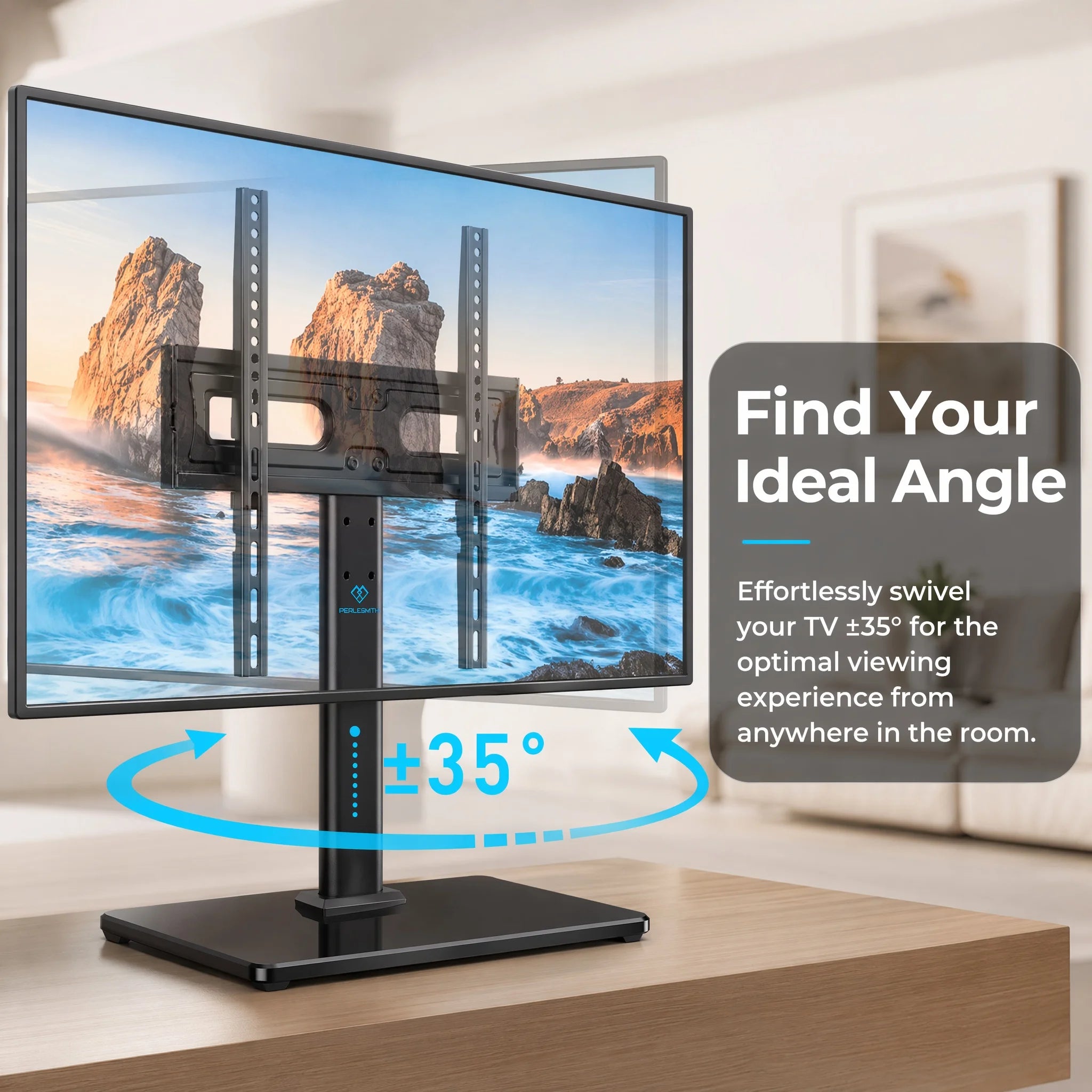 Universal Swivel TV Stand Legs for 32-65 inch TVs, Height Adjustable Tabletop Mount Holds up to 88lbs, Table Television Stands for Livingroom & Bedroom, Universal VESA 400x400mm