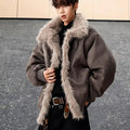 Café Brown Fur Collar Short Thickened Men's Jacket Winter Coat Youth Fashion Suede Mink Velvet Cotton Clothes for Men