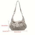 Large Capacity Women's Shoulder Bags Lightweight Nylon Pleated Crossbody Bag Multiple Pockets Hobo Bag For Women Commuting