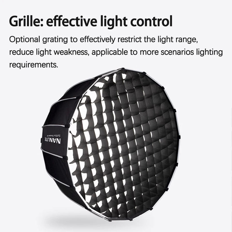 Nanlite 90cm Parabolic Softbox Bowens Mount Quick-pack Deep Mouth Design Photography Light Accessories SB-PR-90-Q